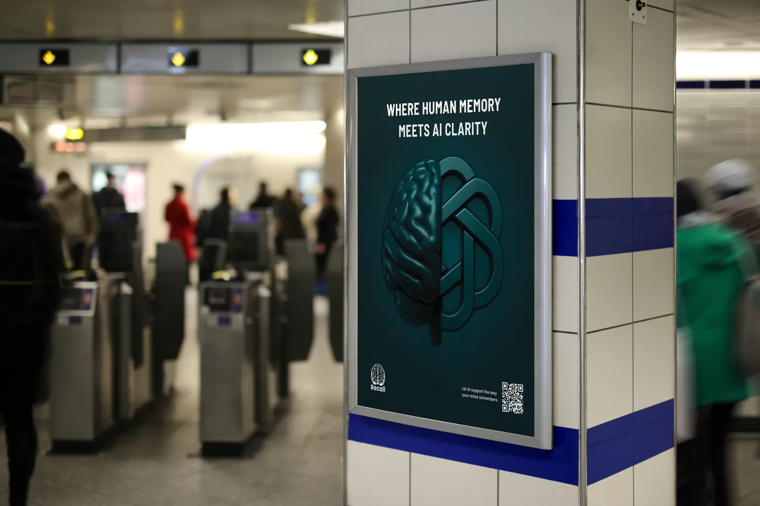 Recall poster in a subway station